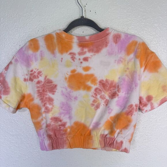 Minnie Mouse Top Womens Medium Tie Dye Knit Crop Pullover Disney Parks Merch M - Picture 2 of 11
